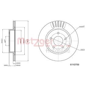 Bremsscheibe 6110759 von METZGER günstig für 66,40 € online kaufen
