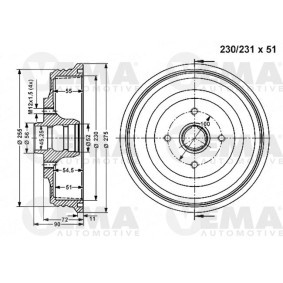 Achetez des Tambour de frein VEMA 801232 à prix pour 73,00 €