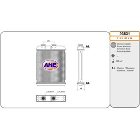 Wärmetauscher, Innenraumheizung 93631 von AHE günstig für 81,15 € online kaufen
