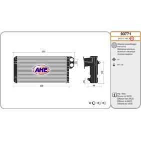 Wärmetauscher, Innenraumheizung 93771 von AHE günstig für 57,00 € online kaufen