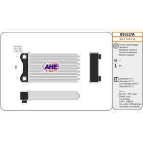 Wärmetauscher, Innenraumheizung für SEAT von AHE