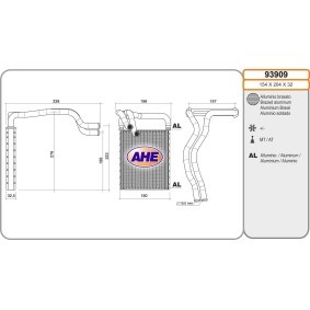Wärmetauscher, Innenraumheizung 93909 von AHE günstig für 57,22 € online kaufen