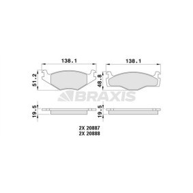 Compre Pastilhas de travão da BRAXIS AA0065 a um preço baixo por 16,76 €