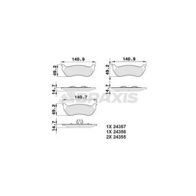 Comprar Juego de pastillas de freno de BRAXIS AA0355 a bajo precio de 22,02 €