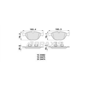 Compre Pastilhas de travão da BRAXIS AA0442 a um preço baixo por 27,79 €