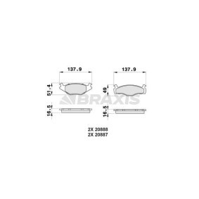 Compre Pastilhas de travão da BRAXIS AB0026 a um preço baixo por 16,74 €