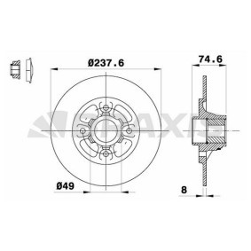 Comprar Disco de freno de BRAXIS AD0279 a bajo precio de 55,39 €