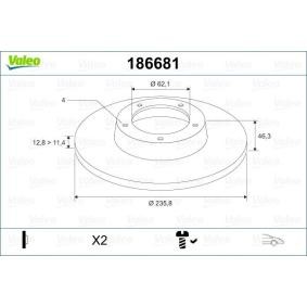 Achetez des Disque de frein VALEO 186681 à prix pour 12,55 €