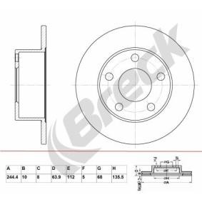 Achetez des Disque de frein BRECK BR 004 SA100 à prix pour 28,47 €
