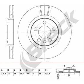 Achetez des Disque de frein BRECK BR 303 VA100 à prix pour 32,64 €