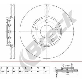 Achetez des Disque de frein BRECK BR 315 VA100 à prix pour 46,60 €