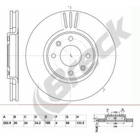 Achetez des Disque de frein BRECK BR 322 VA100 à prix pour 44,93 €