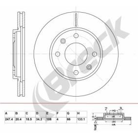 Achetez des Disque de frein BRECK BR 343 VA100 à prix pour 25,45 €