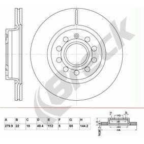 Achetez des Disque de frein BRECK BR 344 VA100 à prix pour 34,08 €