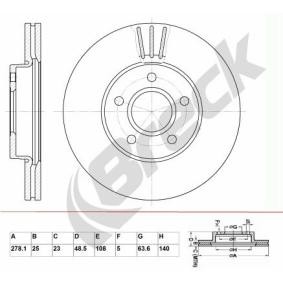 Achetez des Disque de frein BRECK BR 345 VA100 à prix pour 40,45 €