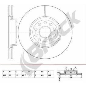 Achetez des Disque de frein BRECK BR 346 VA100 à prix pour 67,36 €