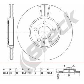 Achetez des Disque de frein BRECK BR 353 VA100 à prix pour 47,71 €