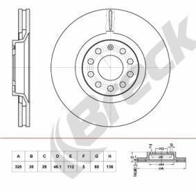 Achetez des Disque de frein BRECK BR 390 VA100 à prix pour 61,40 €