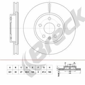 Achetez des Disque de frein BRECK BR 396 VA100 à prix pour 63,87 €