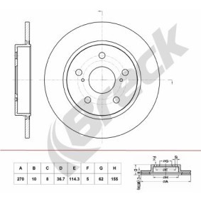 Achetez des Disque de frein BRECK BR 397 VA100 à prix pour 59,89 €