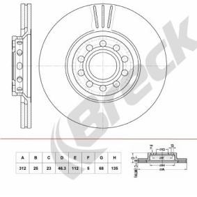 Achetez des Disque de frein BRECK BR 404 VA100 à prix pour 42,07 €