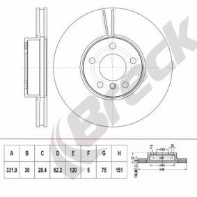Achetez des Disque de frein BRECK BR 411 VH100 à prix pour 73,02 €