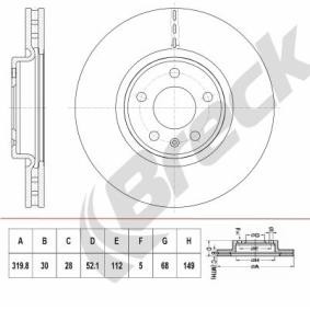 Achetez des Disque de frein BRECK BR 414 VH100 à prix pour 73,08 €