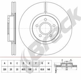 Achetez des Disque de frein BRECK BR 417 VA100 à prix pour 48,13 €