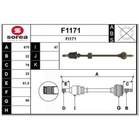 Osta Vetoakseli SNRA:llä F1171 edullisesti hintaan 131,42 €