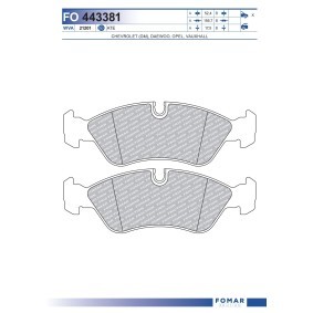 Kjøp Bremseklosser av FOMAR Friction FO 443381 til den lave prisen 373,49 NOK