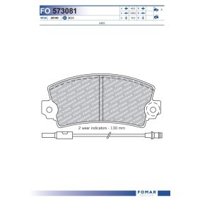 Osta Jarrupalat, levyjarru FOMAR Friction:llä FO 573081 edullisesti hintaan 22,14 €