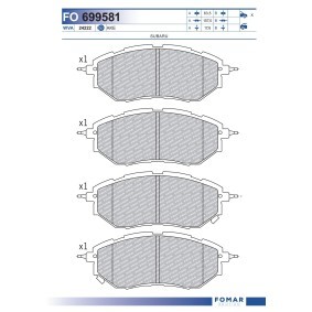 Osta Jarrupalat, levyjarru FOMAR Friction:llä FO 699581 edullisesti hintaan 33,62 €