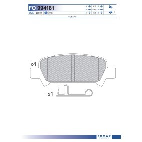 Osta Jarrupalat, levyjarru FOMAR Friction:llä FO 994181 edullisesti hintaan 18,10 €