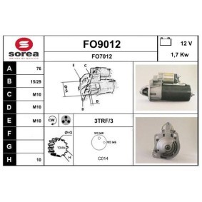 Köp Startmotor av SNRA FO9012 till det låga priset 1672,82 kr