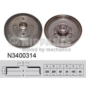 Køb Bremsetromle af NIPPARTS N3400314 til den lave pris 357,46 DKK