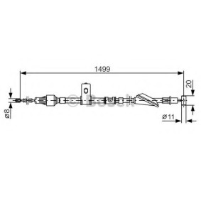 Handbremsseil 1 987 477 793 von BOSCH günstig für 32,67 € online kaufen