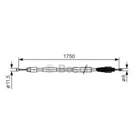 Handbremsseil 1 987 482 018 PORSCHE von BOSCH