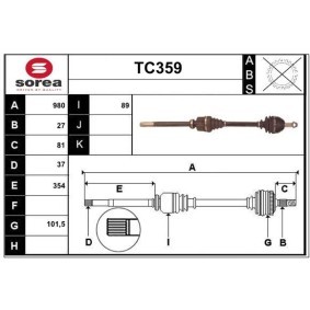 Comprar Árbol de transmisión de SERA TC359 a bajo precio de 222,02 €