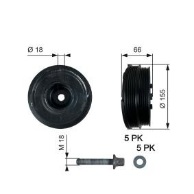 Riemenscheibe, Kurbelwelle TVD1037A von GATES günstig für 171,08 € online kaufen