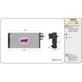 Wärmetauscher, Innenraumheizung 94035 von AHE günstig für 102,08 € online kaufen