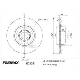 Compre Disco de travão da FREMAX BD-3581 a um preço baixo por 91,96 €