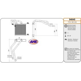 Wärmetauscher, Innenraumheizung für NISSAN von AHE