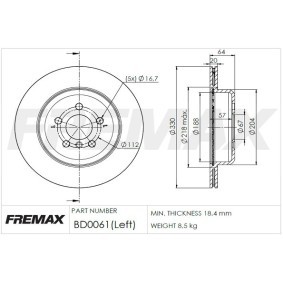 Compre Disco de travão da FREMAX BD-0061 a um preço baixo por 91,29 €