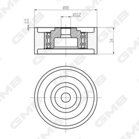 Achetez des Poulie renvoi / transmission, courroie de distribution GMB GT90020 à prix pour 18,28 €