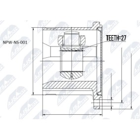 Achetez des Jeu de joints, arbre de transmission NTY NPW-NS-001 à prix pour 66,66 €