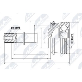 Acquista Kit giunto omocinetico da NTY online per HIACE IV Furgonato (LXH1_, RZH1_, LH1_) a prezzi moderati