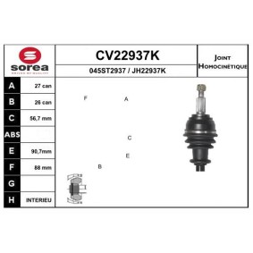Achetez des Jeu de joints, arbre de transmission EAI CV22937K à prix pour 57,01 €