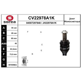 Gelenksatz, Antriebswelle CV22978A1K von EAI günstig für 63,97 € online kaufen