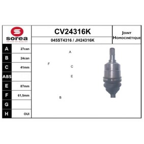 Gelenksatz, Antriebswelle CV24316K von EAI günstig für 109,65 € online kaufen