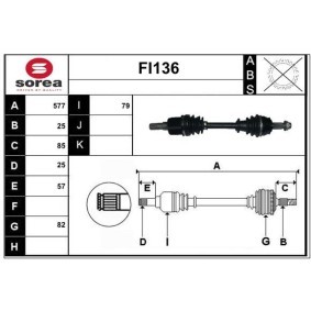Compre Veio de transmissão da SERA FI136 a um preço baixo por 168,22 €